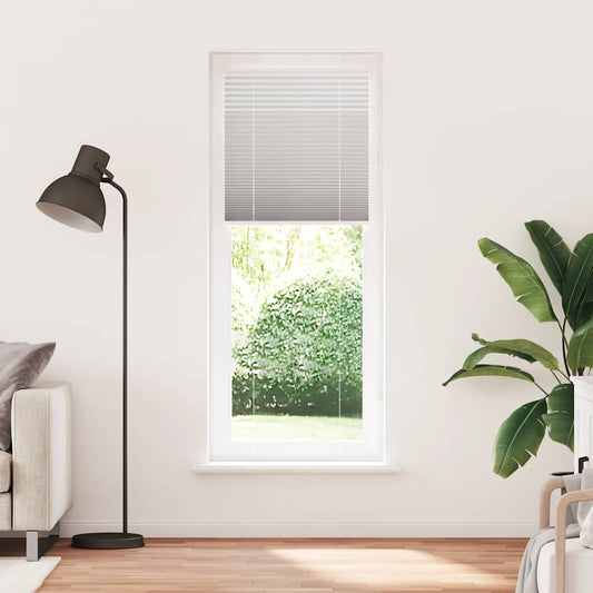 vidaXL Pleated Blind Light Grey 70x200cm Fabric Width 69.4cm Polyester