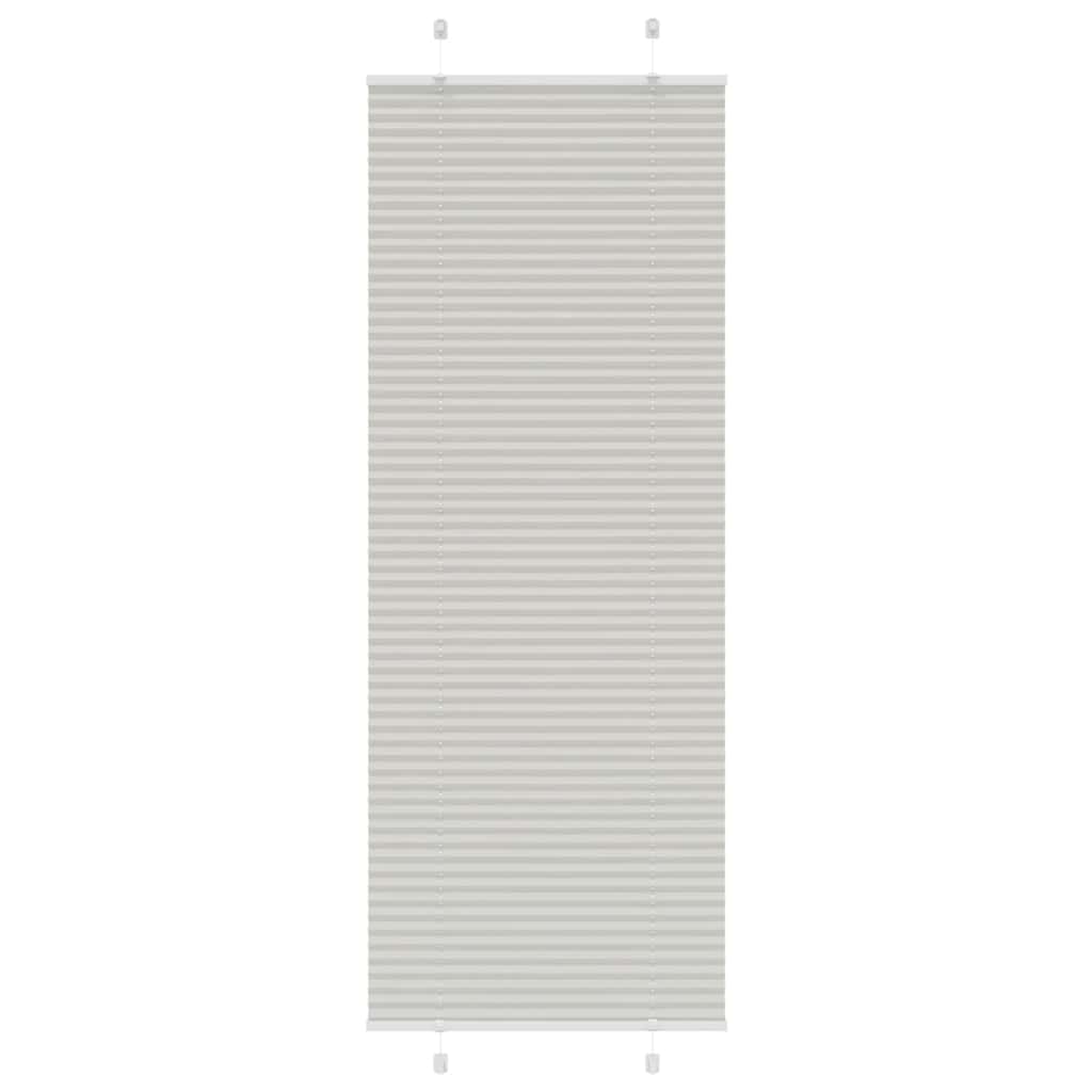 vidaXL Pleated Blind Light Grey 75x200 cm Fabric Width 74.4 cm Polyester