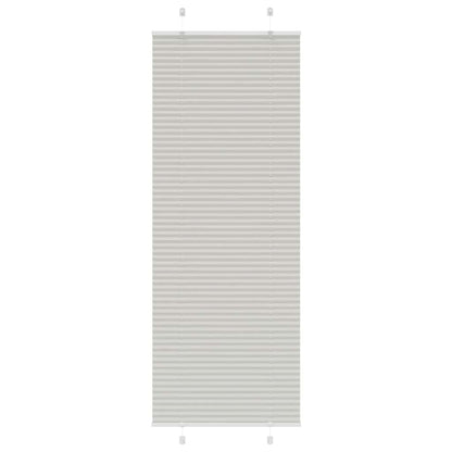 vidaXL Pleated Blind Light Grey 75x200 cm Fabric Width 74.4 cm Polyester