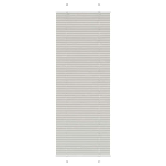 vidaXL Pleated Blind Light Grey 75x200 cm Fabric Width 74.4 cm Polyester