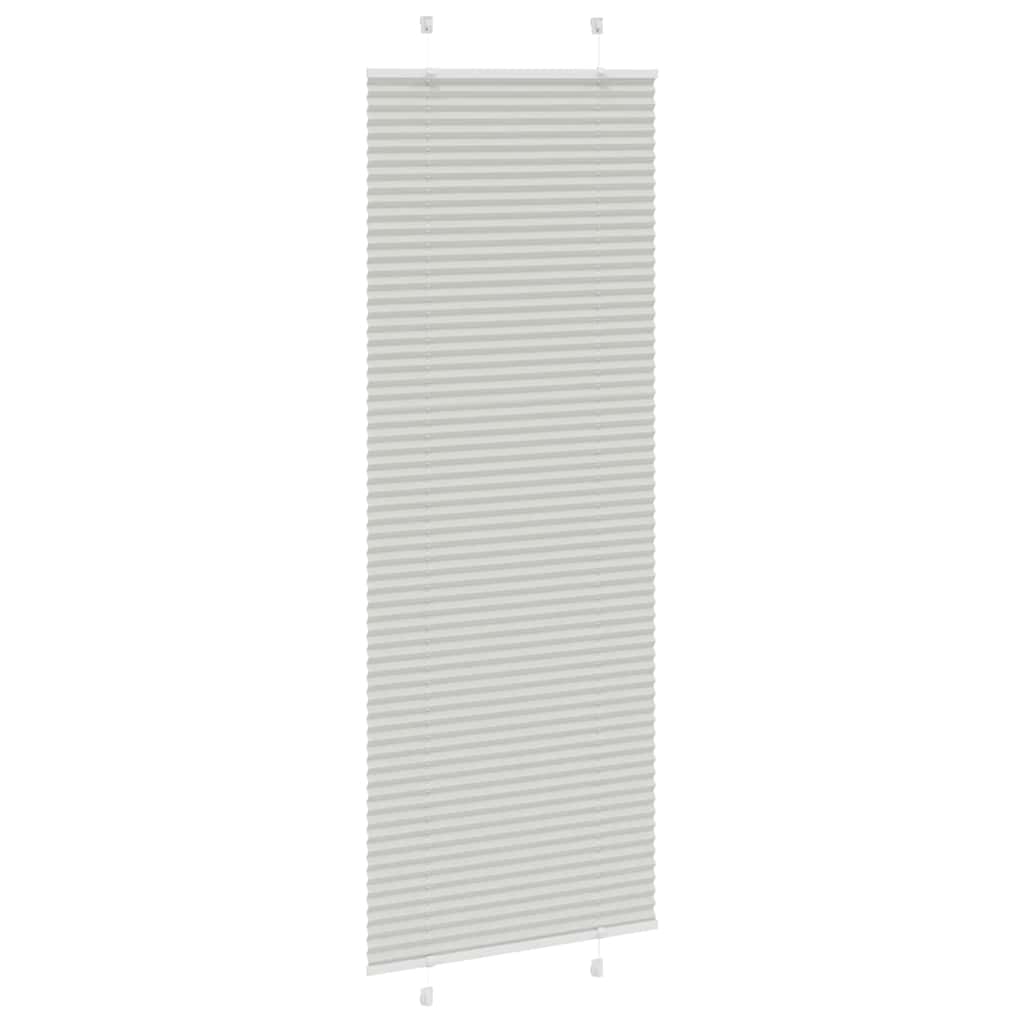 vidaXL Pleated Blind Light Grey 80x200 cm Fabric Width 79.4 cm Polyester