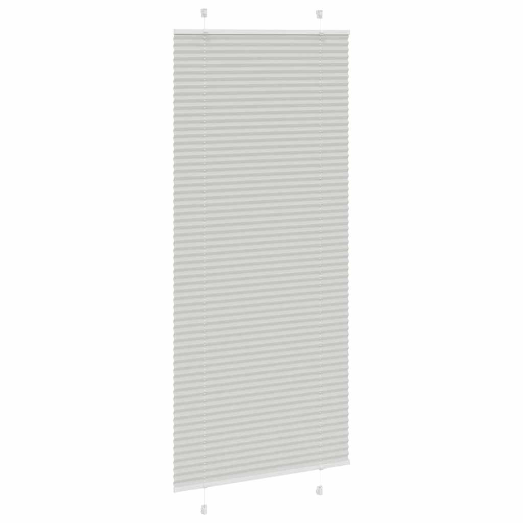 vidaXL Pleated Blind Light Grey 85x200cm Fabric Width 84.4cm Polyester