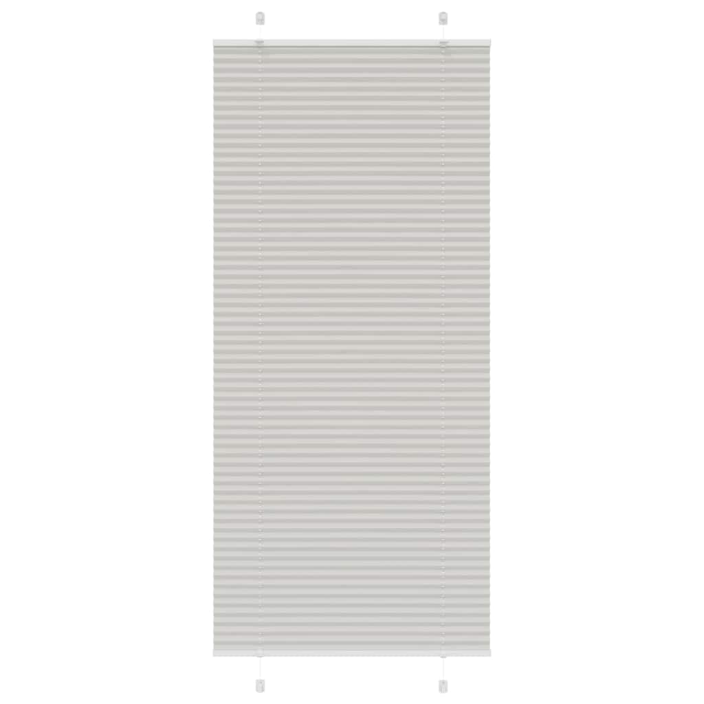 vidaXL Pleated Blind Light Grey 90x200cm Fabric Width 89.4cm Polyester