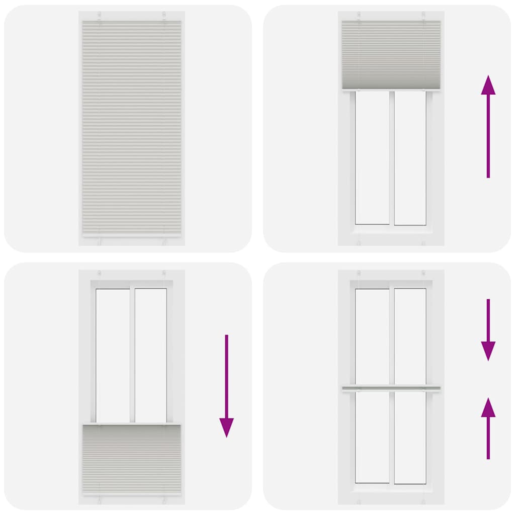 vidaXL Pleated Blind Light Grey 90x200 cm Fabric Width 89.4 cm Polyester
