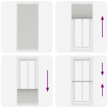 vidaXL Pleated Blind Light Grey 90x200 cm Fabric Width 89.4 cm Polyester