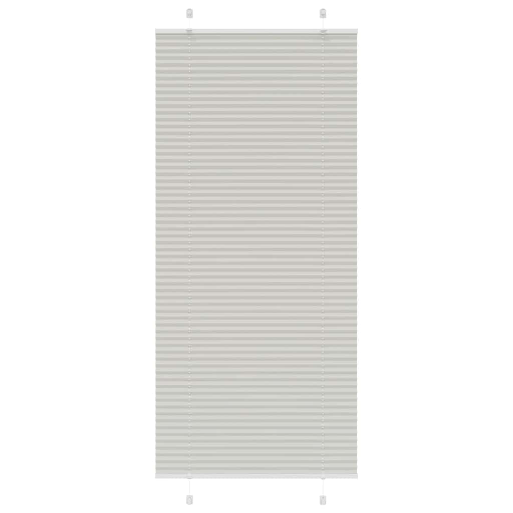 vidaXL Pleated Blind Light Grey 95x200cm Fabric Width 94.4cm Polyester
