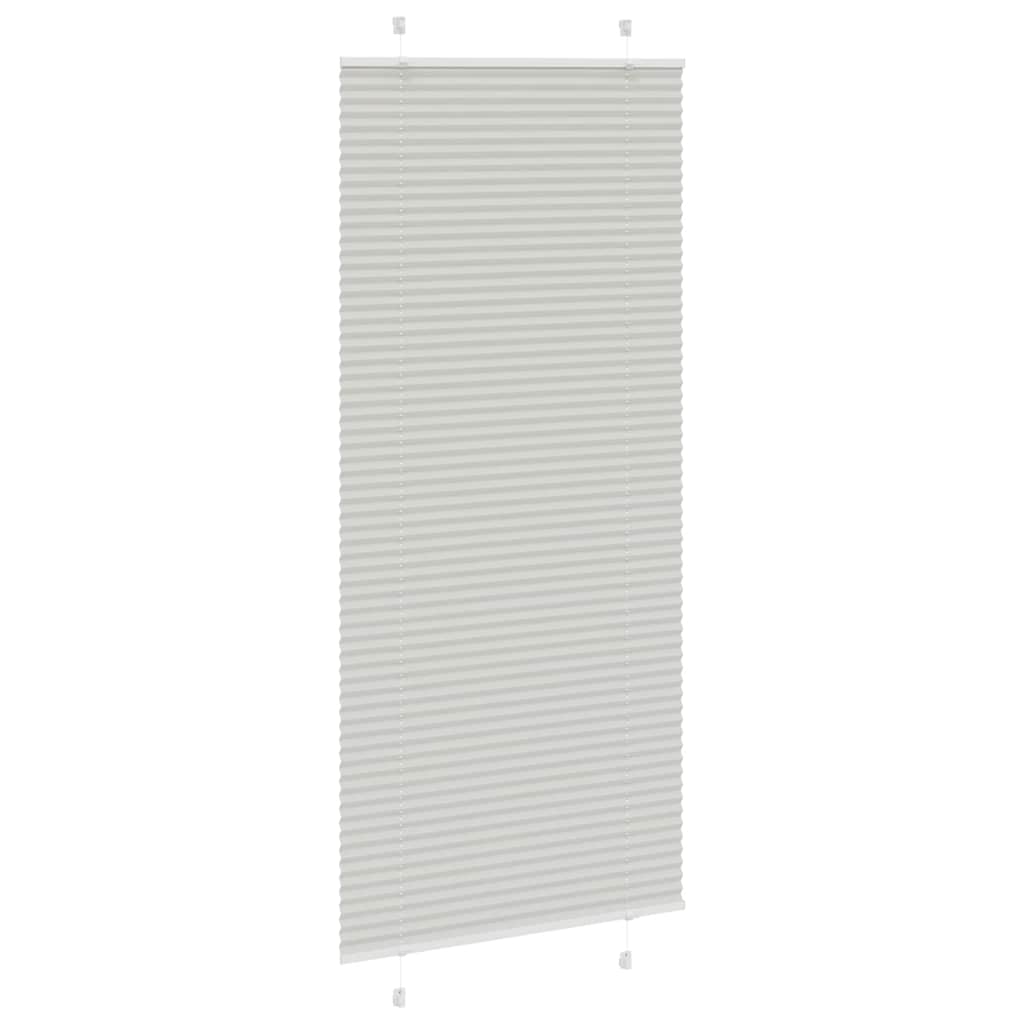 vidaXL Pleated Blind Light Grey 95x200 cm Fabric Width 94.4 cm Polyester