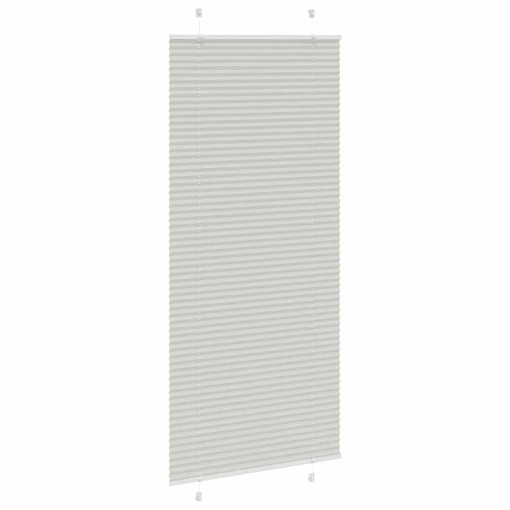 vidaXL Pleated Blind Light Grey 95x200cm Fabric Width 94.4cm Polyester