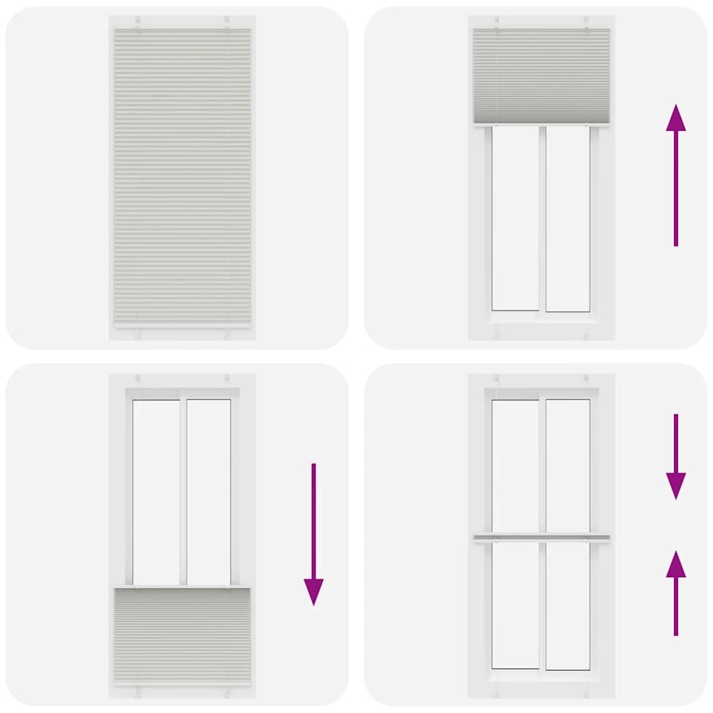 vidaXL Pleated Blind Light Grey 95x200cm Fabric Width 94.4cm Polyester