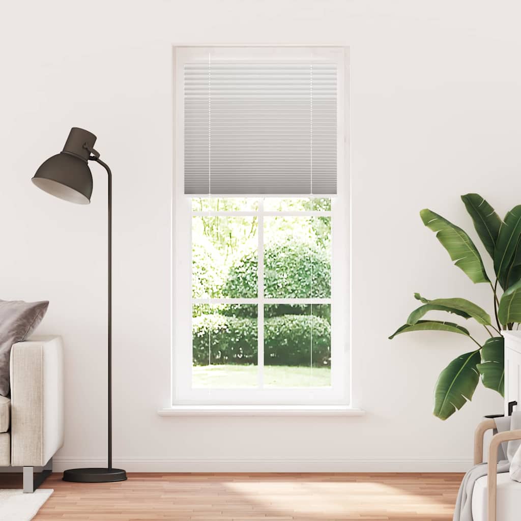 vidaXL Pleated Blind Light Grey 95x200cm Fabric Width 94.4cm Polyester