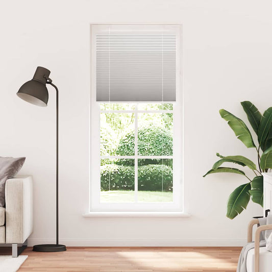 vidaXL Pleated Blind Light Grey 95x200cm Fabric Width 94.4cm Polyester