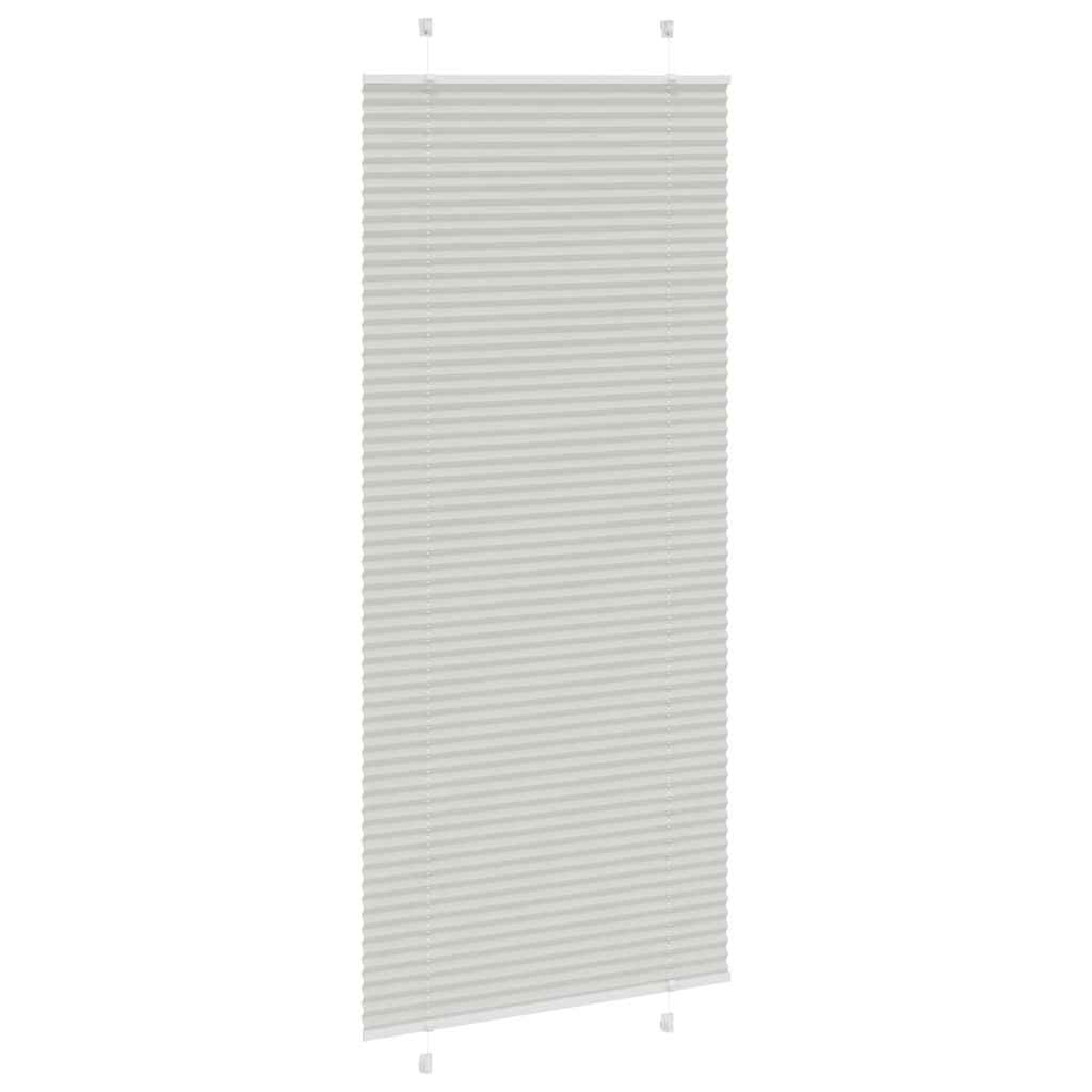 vidaXL Pleated Blind Light Grey 100x200 cm Fabric Width 99.4 cm Polyester