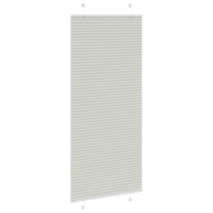 vidaXL Pleated Blind Light Grey 100x200 cm Fabric Width 99.4 cm Polyester
