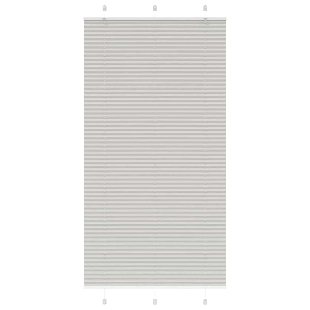 vidaXL Pleated Blind Light Grey 110x200 cm Fabric Width 109.4 cm Polyester