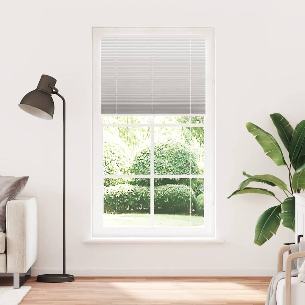 vidaXL Pleated Blind Light Grey 110x200 cm Fabric Width 109.4 cm Polyester