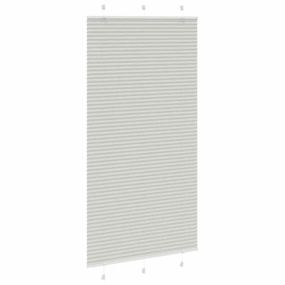 vidaXL Pleated Blind Light Grey 110x200 cm Fabric Width 109.4 cm Polyester
