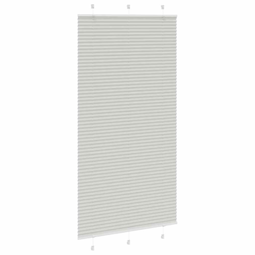 vidaXL Pleated Blind Light Grey 110x200 cm Fabric Width 109.4 cm