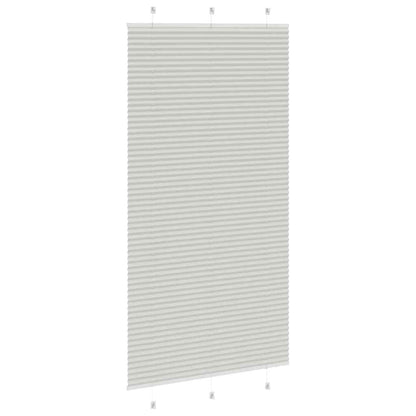 vidaXL Pleated Blind Light Grey 110x200 cm Fabric Width 109.4 cm Polyester