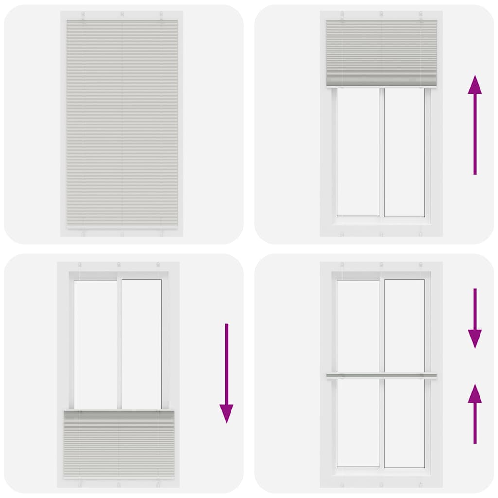 vidaXL Pleated Blind Light Grey 110x200 cm Fabric Width 109.4 cm