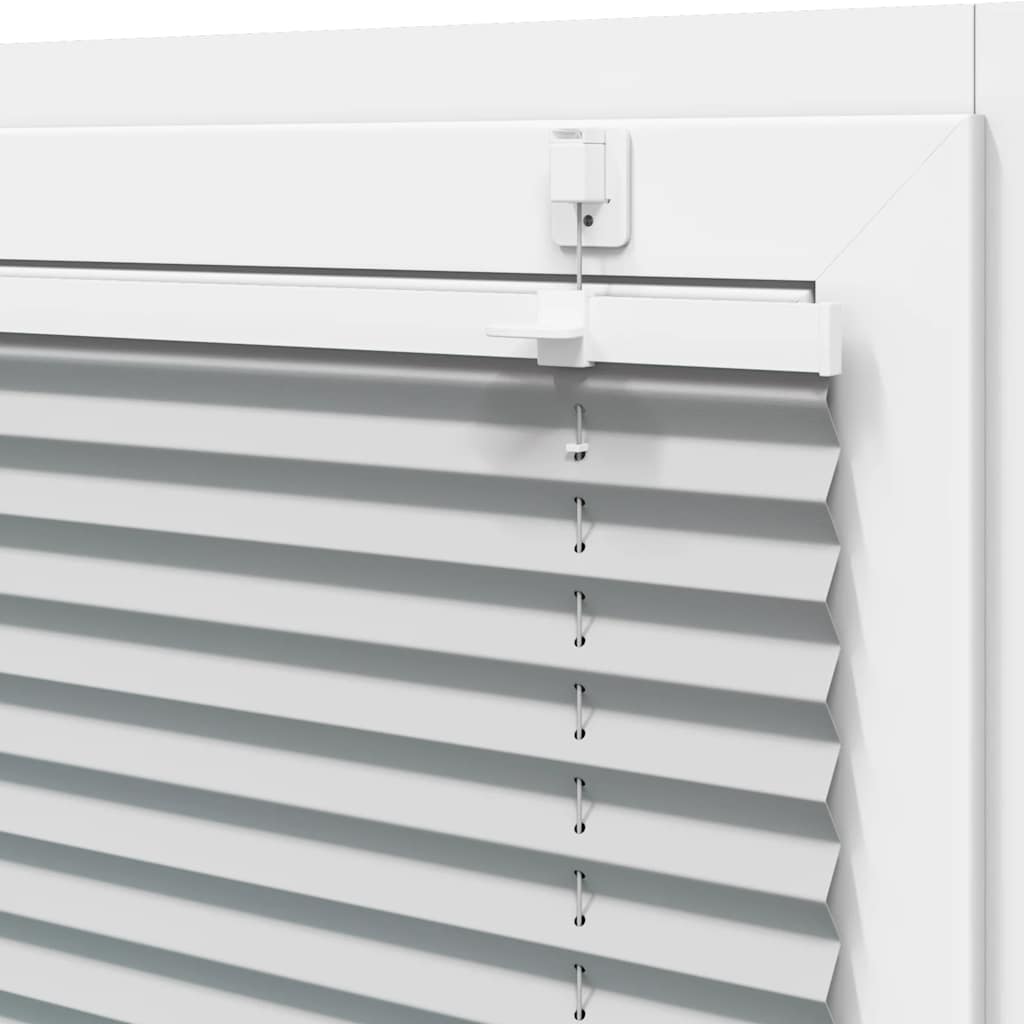 vidaXL Pleated Blind Light Grey 110x200 cm Fabric Width 109.4 cm Polyester