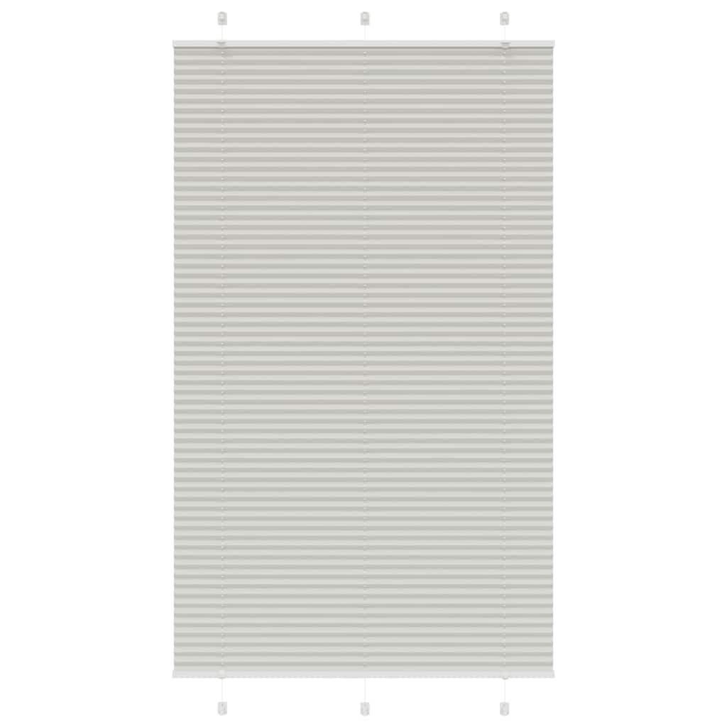 vidaXL Pleated Blind Light Grey 115x200 cm Fabric Width 114.4 cm Polyester