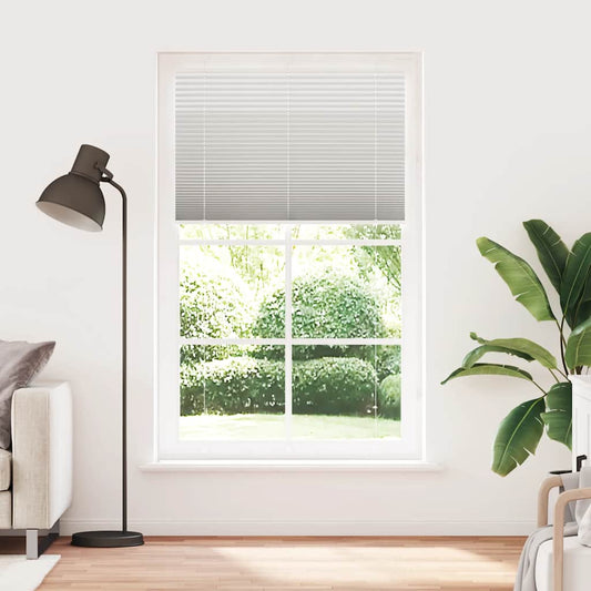 vidaXL Pleated Blind Light Grey 115x200 cm Fabric Width 114.4 cm