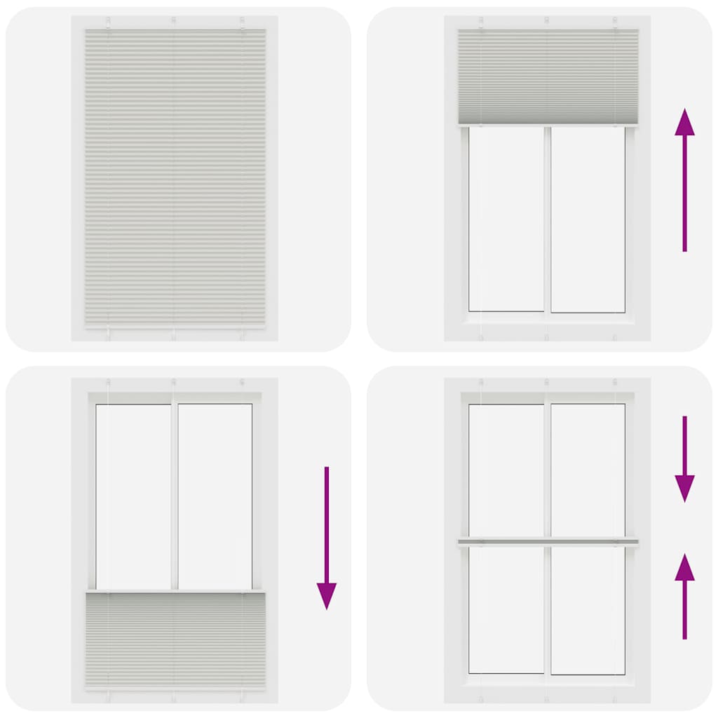 vidaXL Pleated Blind Light Grey 115x200 cm Fabric Width 114.4 cm
