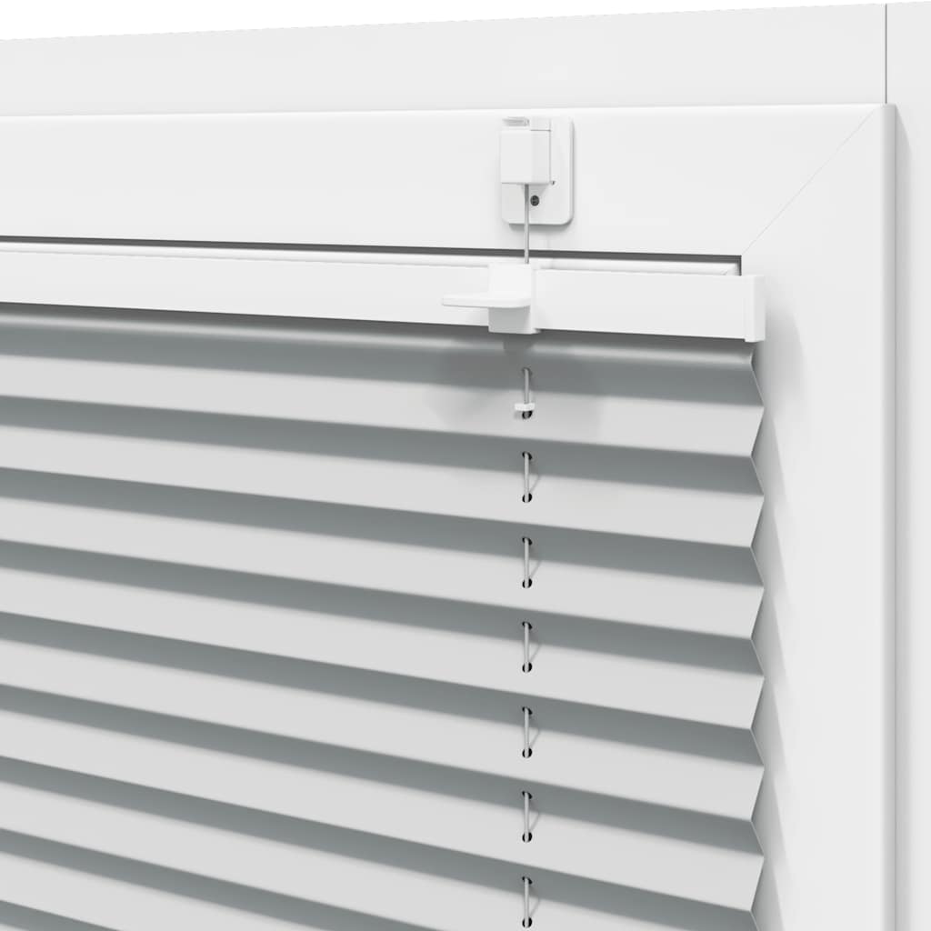 vidaXL Pleated Blind Light Grey 115x200 cm Fabric Width 114.4 cm Polyester