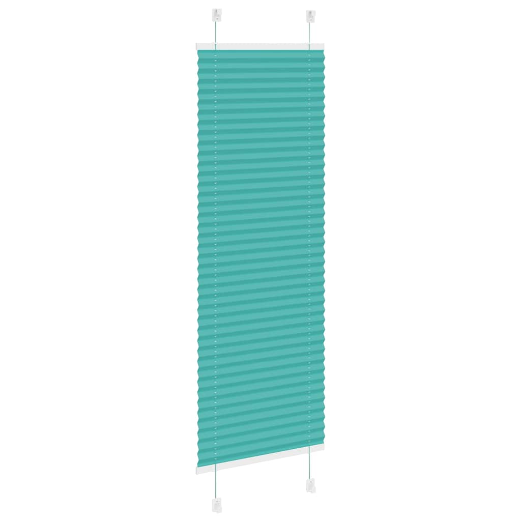 vidaXL Pleated Blind Petrol Green 40x100 cm Fabric Width 39.4 cm Polyester