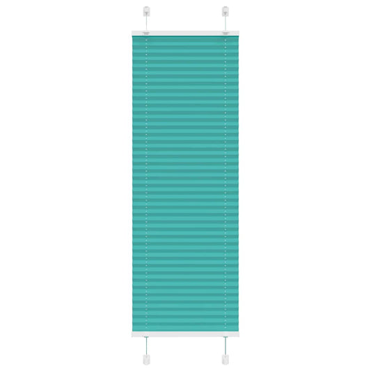 vidaXL Pleated Blind Petrol Green 45x100 cm Fabric Width 44.4 cm Polyester