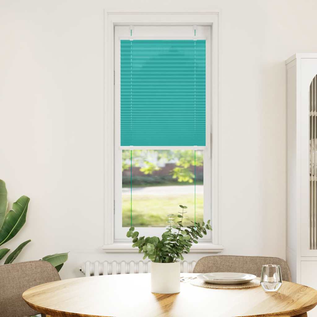 vidaXL Pleated Blind Petrol Green 45x100 cm Fabric Width 44.4 cm Polyester