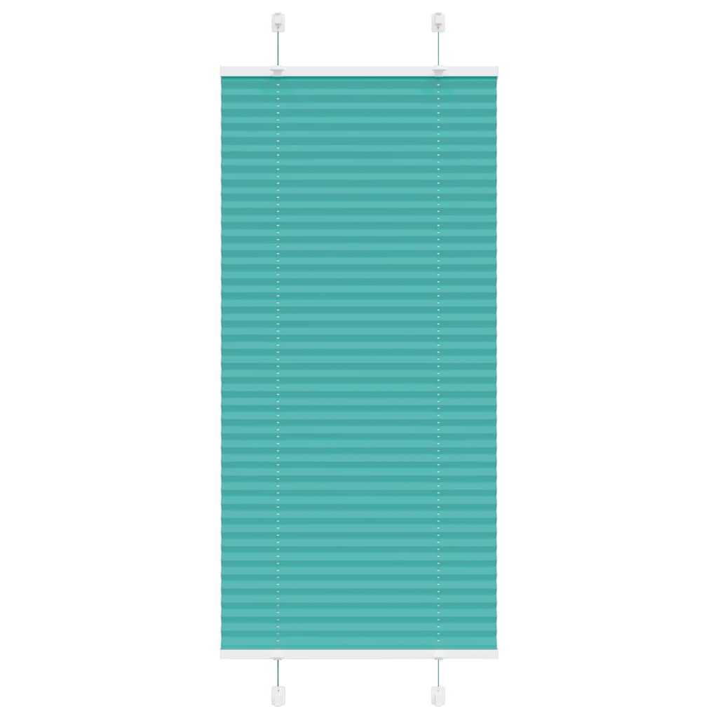 vidaXL Pleated Blind Petrol Green 65x100 cm Fabric Width 64.4 cm