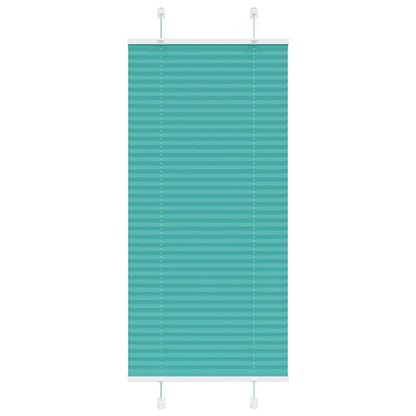 vidaXL Pleated Blind Petrol Green 65x100 cm Fabric Width 64.4 cm