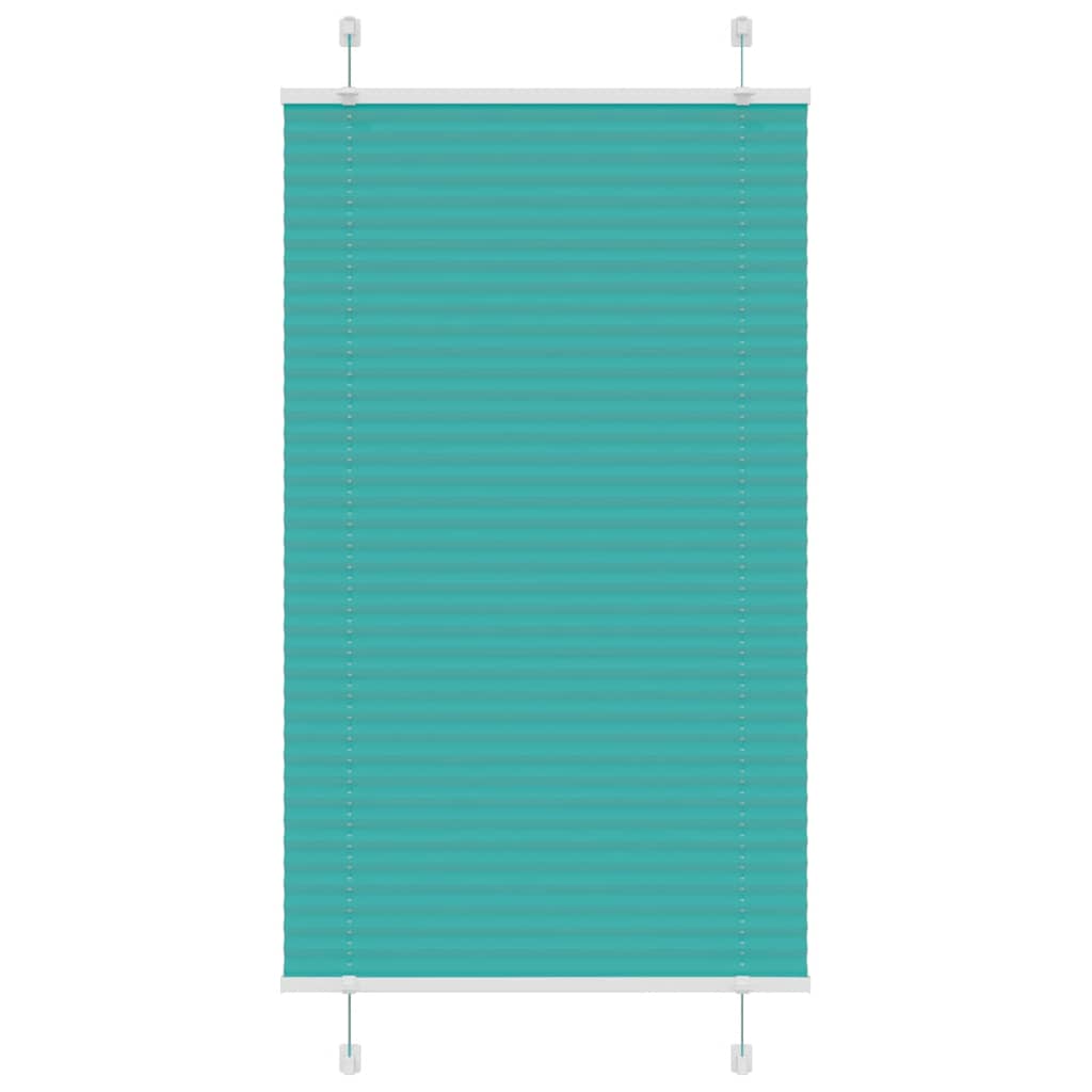 vidaXL Pleated Blind Petrol Green 70x100 cm Fabric Width 69.4 cm Polyester