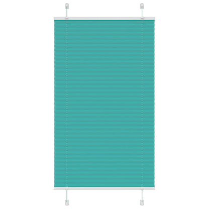 vidaXL Pleated Blind Petrol Green 70x100 cm Fabric Width 69.4 cm Polyester