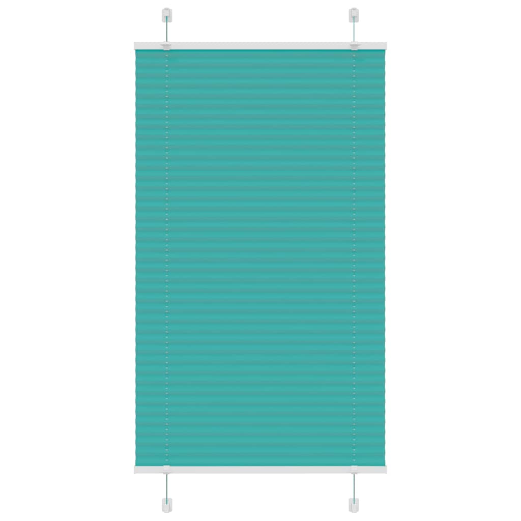 vidaXL Pleated Blind Petrol Green 70x100 cm Fabric Width 69.4 cm Polyester