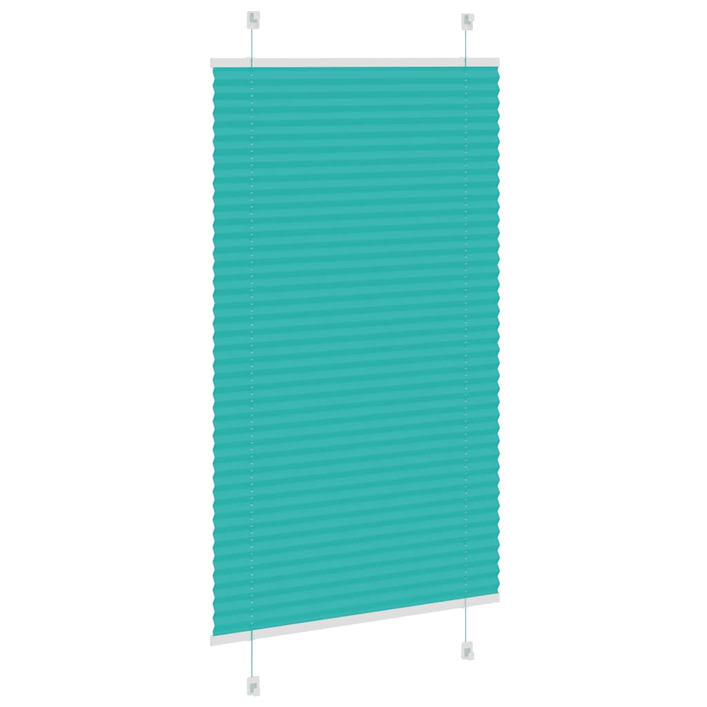 vidaXL Pleated Blind Petrol Green 70x100 cm Fabric Width 69.4 cm Polyester