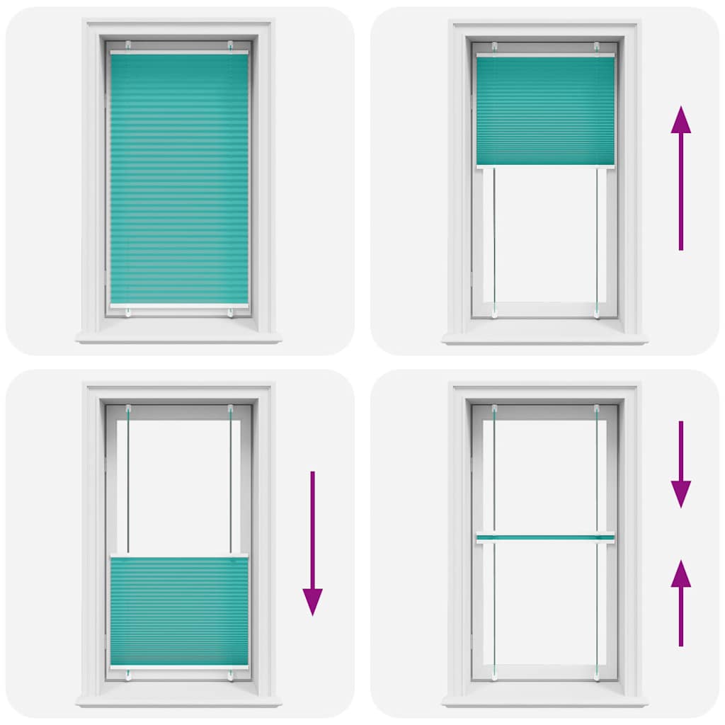 vidaXL Pleated Blind Petrol Green 70x100 cm Fabric Width 69.4 cm Polyester