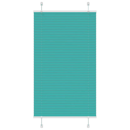 vidaXL Pleated Blind Petrol Green 75x100 cm Fabric Width 74.4 cm Polyester