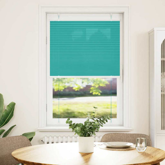 vidaXL Pleated Blind Petrol Green 75x100 cm Fabric Width 74.4 cm