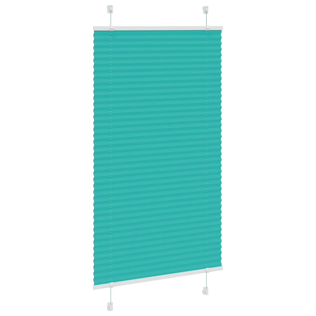 vidaXL Pleated Blind Petrol Green 75x100 cm Fabric Width 74.4 cm Polyester
