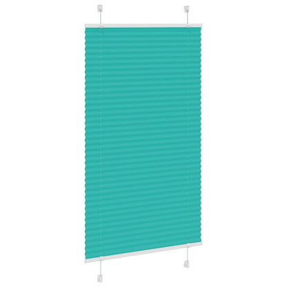vidaXL Pleated Blind Petrol Green 75x100 cm Fabric Width 74.4 cm Polyester