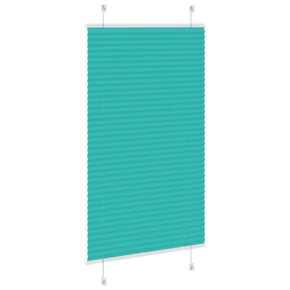 vidaXL Pleated Blind Petrol Green 80x100 cm Fabric Width 79.4 cm
