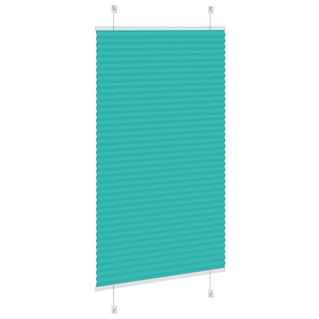 vidaXL Pleated Blind Petrol Green 80x100 cm Fabric Width 79.4 cm Polyester