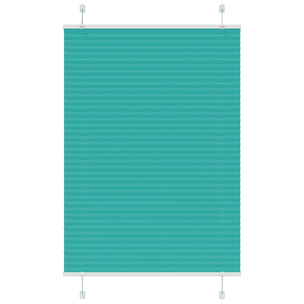 vidaXL Pleated Blind Petrol Green 95x100 cm Fabric Width 94.4 cm