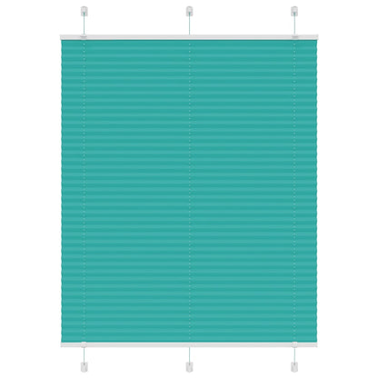 vidaXL Pleated Blind Petrol Green 105x100 cm Fabric Width 104.4 cm Polyester