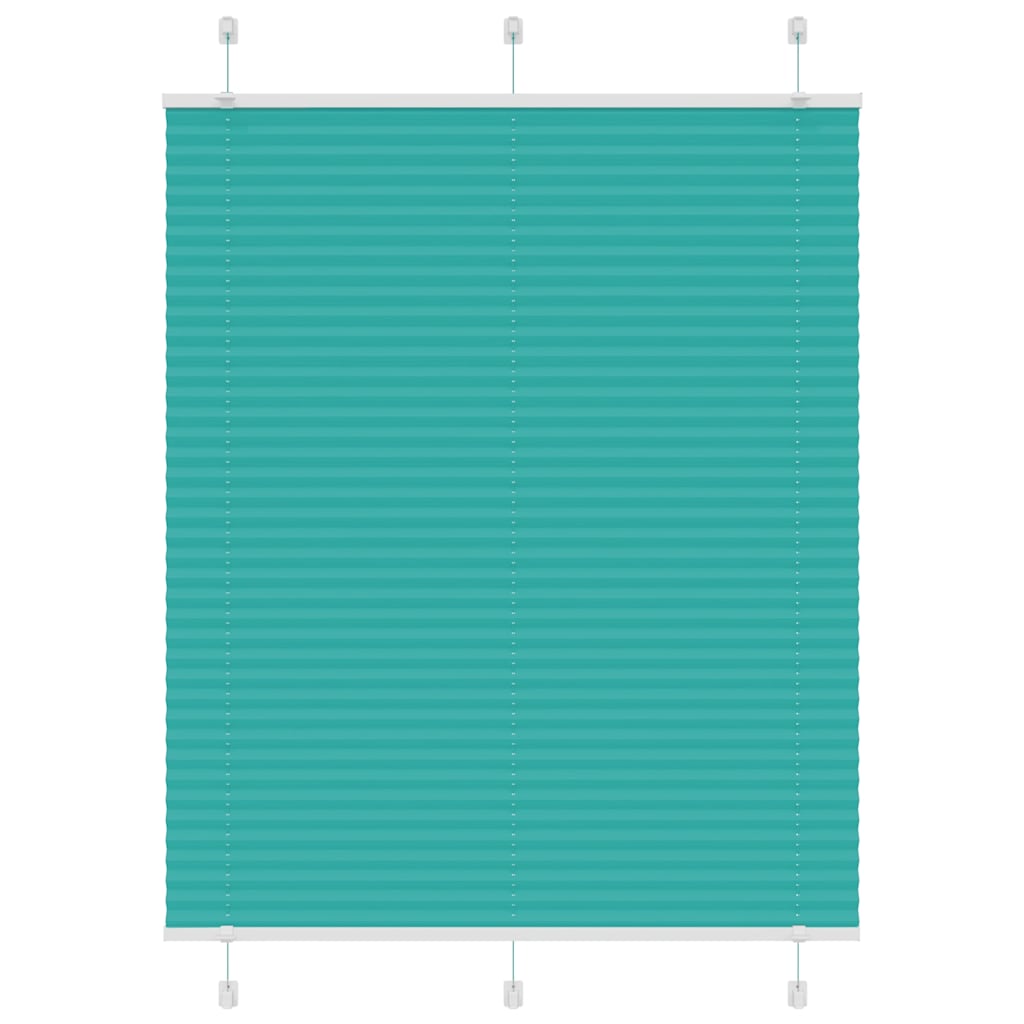 vidaXL Pleated Blind Petrol Green 110x100 cm Fabric Width 109.4 cm Polyester