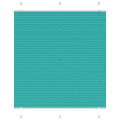 vidaXL Pleated Blind Petrol Green 115x100 cm Fabric Width 114.4 cm Polyester