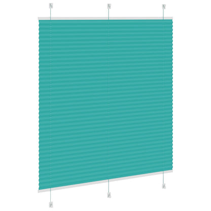 vidaXL Pleated Blind Petrol Green 115x100 cm Fabric Width 114.4 cm Polyester