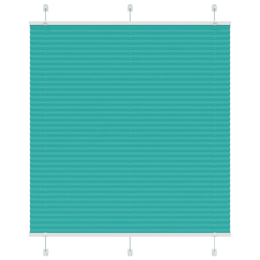 vidaXL Pleated Blind Petrol Green 120x100 cm Fabric Width 119.4 cm